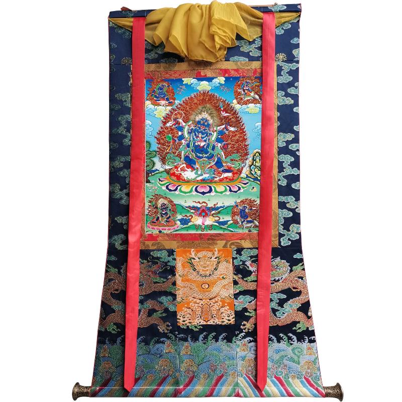 Gandhanra Tibetan Thangka Art - Mahakala - from Kathok Monastery - Giclee Print with Mineral Pigments