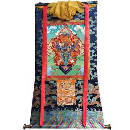 Vajrakilaya - Dorje Phurba - Tibetan thangka painting, view 9