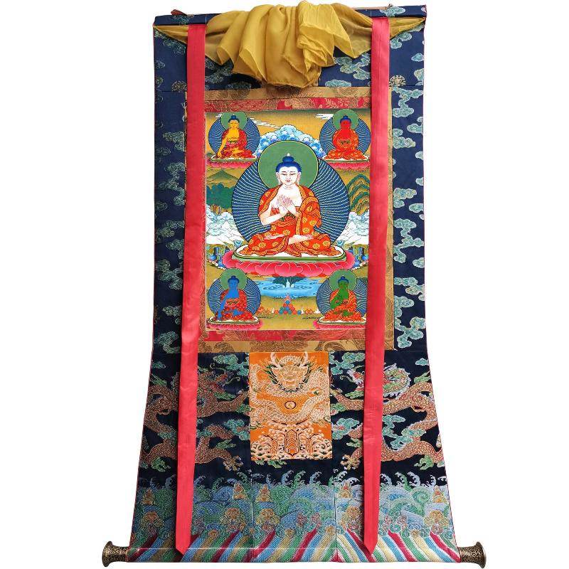 The Mandala of Five Dhyani-Buddhas of Vajradhatu - Tibetan thangka painting, view 9