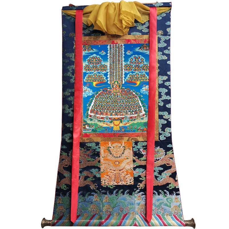 Tsongkhapa's Refuge Tree - Tibetan thangka painting, view 9