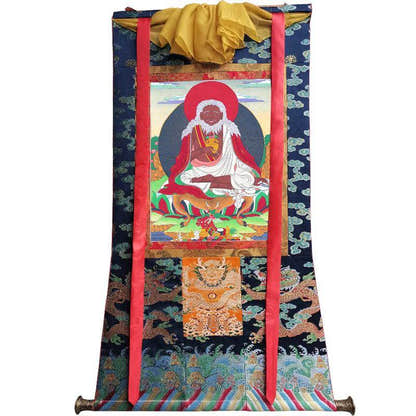 Thangtong Gyalpo - Chakzampa - ཐང་སྟོང་རྒྱལ་པོ་ - Tibetan thangka painting, view 9