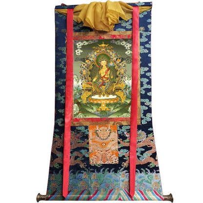Maitreya - Future Buddha - Tibetan thangka painting, view 9