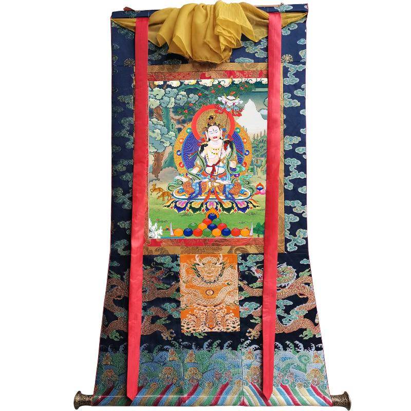 Usnisa Sitatapatra - Great White Parasol - Tibetan thangka painting, view 9