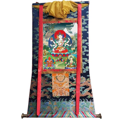 Victorious Crown Ushnisha Vijaya - Tibetan thangka painting, view 9