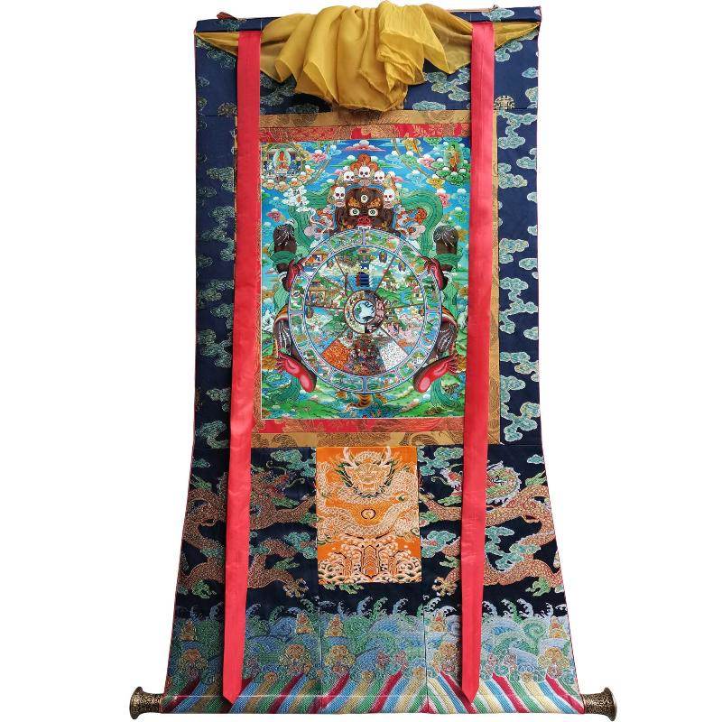Samsara - Six Realm Wheel of Life - Tibetan thangka painting, view 9
