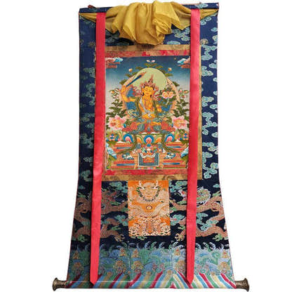 Manjusri - Tibetan thangka painting, view 9