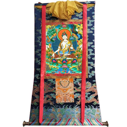 White Tara - Tibetan thangka painting, view 9