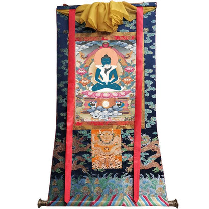 Gandhanra Tibetan Thangka Art - Samantabhadra in Yab Yum - from Kathok Monastery - Giclee Print with Mineral Pigments