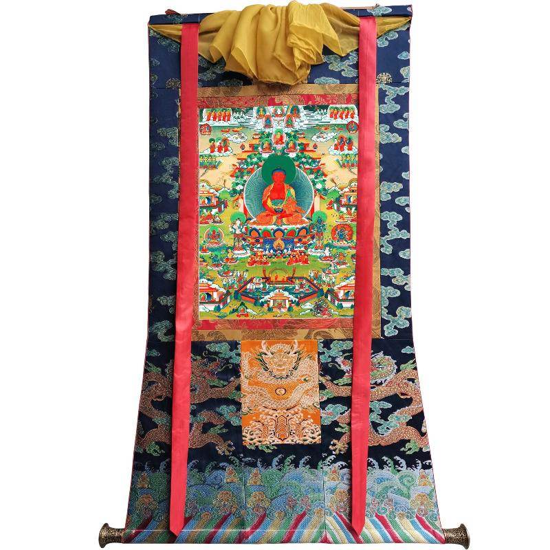 Amidabha in Pure Land - Tibetan thangka painting, view 9