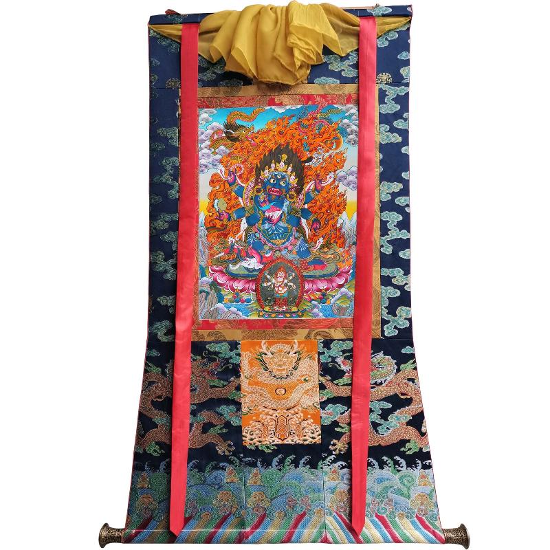 Gandhanra Tibetan Thangka Art - Mahakala - from Kathok Monastery - Giclee Print with Mineral Pigments