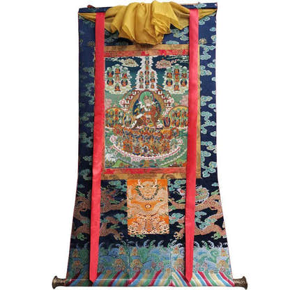 Padmasambhava - Guru Rinpoche on Refuge Tree - Tibetan thangka painting, view 9