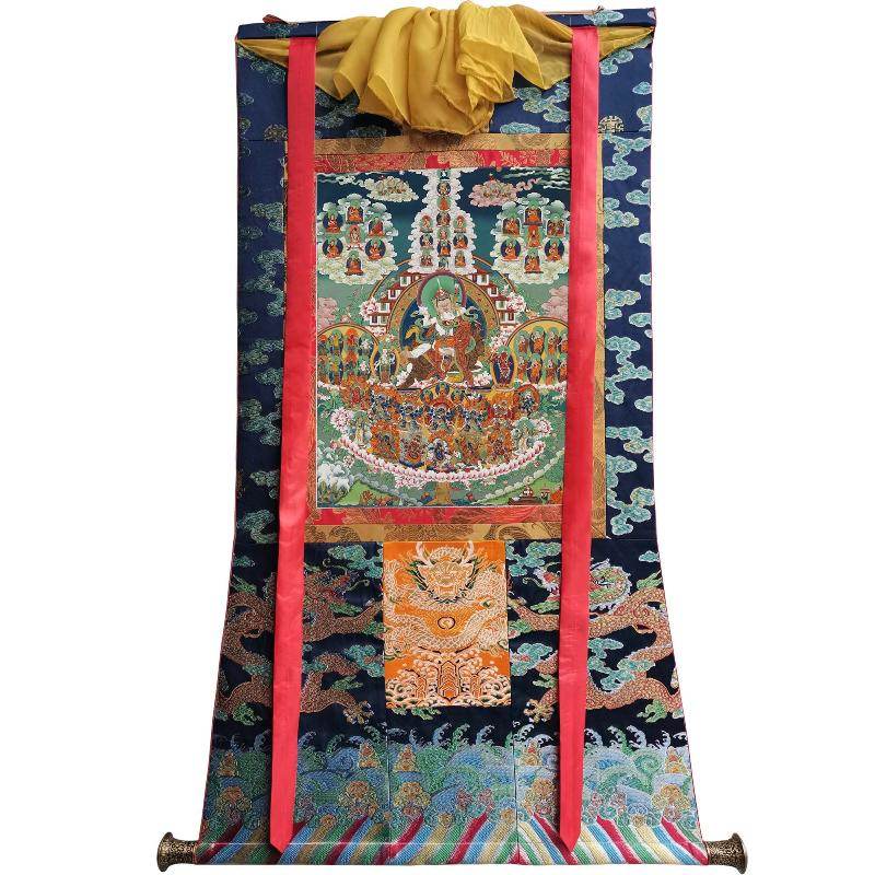 Padmasambhava - Guru Rinpoche on Refuge Tree - Tibetan thangka painting, view 9
