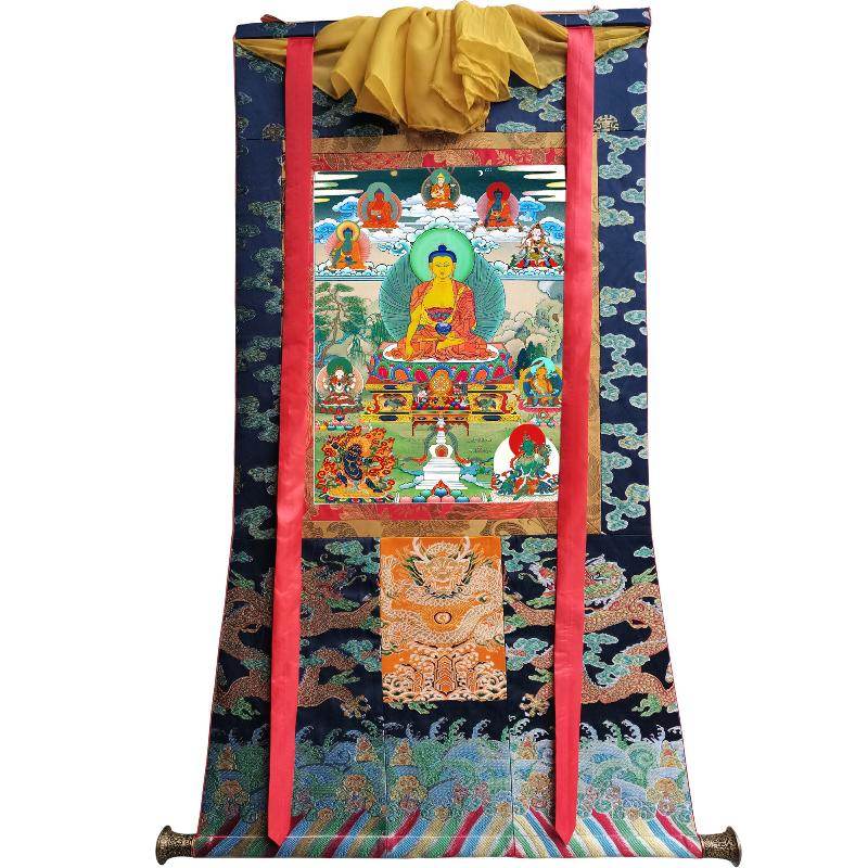 Shakyamuni - Tibetan thangka painting, view 9