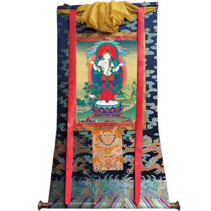 Chenrezig - Padmapani - Tibetan thangka painting, view 9