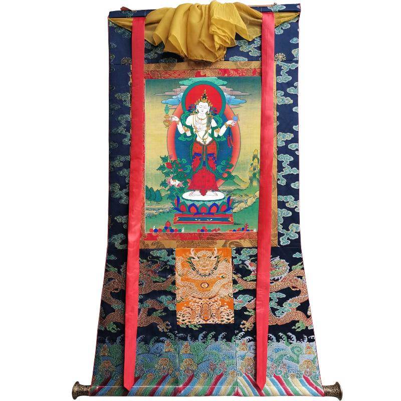 Chenrezig - Padmapani - Tibetan thangka painting, view 9