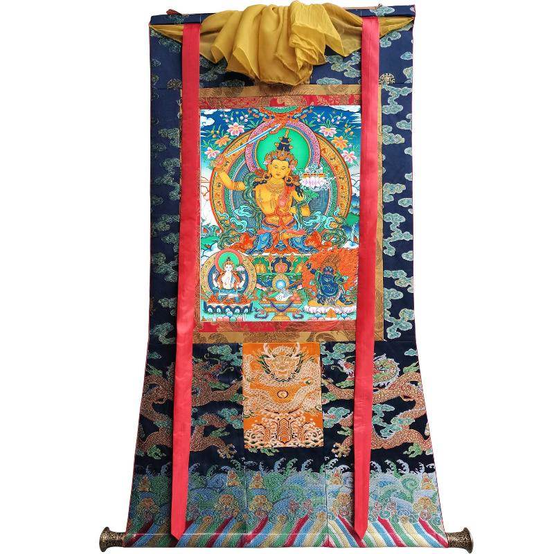 Manjusri Thangka - Tibetan thangka painting, view 9