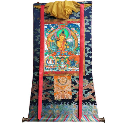 Gandhanra Tibetan Thangka Art - Manjusri - from Kathok Monastery - Giclee Print with Mineral Pigments