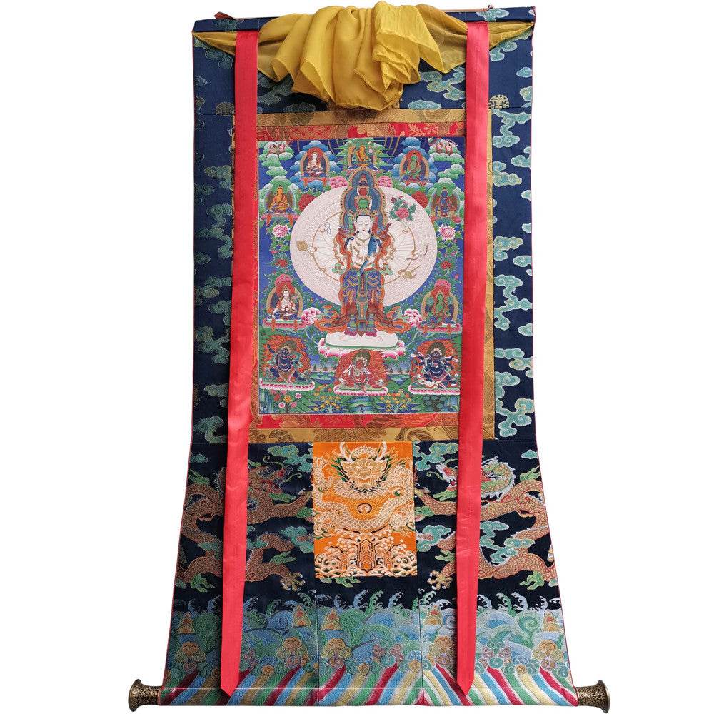 The Thousand-hand Avalokiteshvara - Tibetan thangka painting, view 9