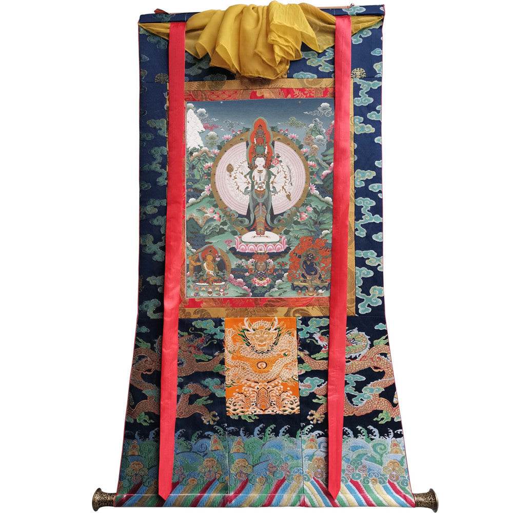The Thousand-hand Avalokiteshvara - Tibetan thangka painting, view 9