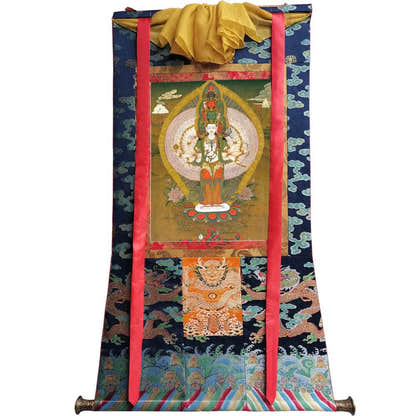 The Thousand-hand Avalokiteshvara - Tibetan thangka painting, view 9