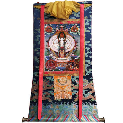 The Thousand-hand Avalokiteshvara - Tibetan thangka painting, view 9