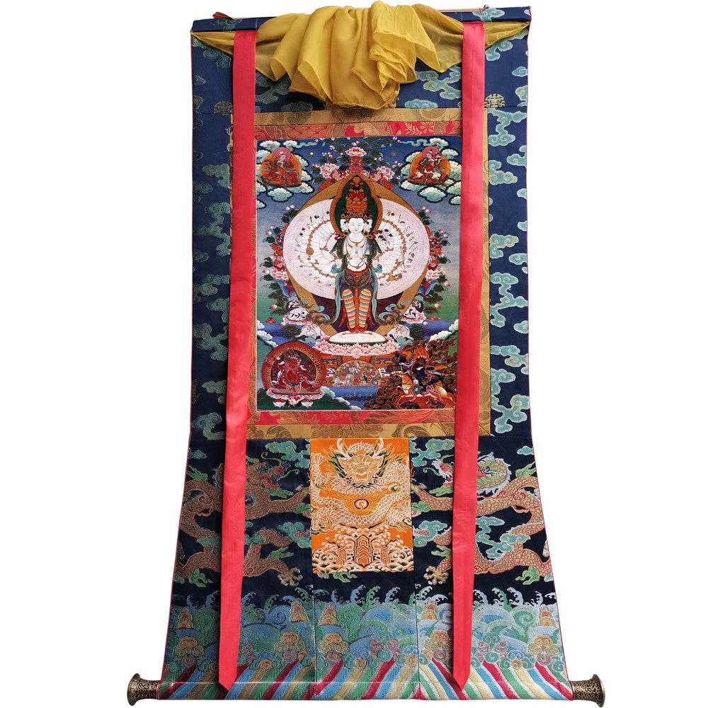 The Thousand-hand Avalokiteshvara - Tibetan thangka painting, view 9