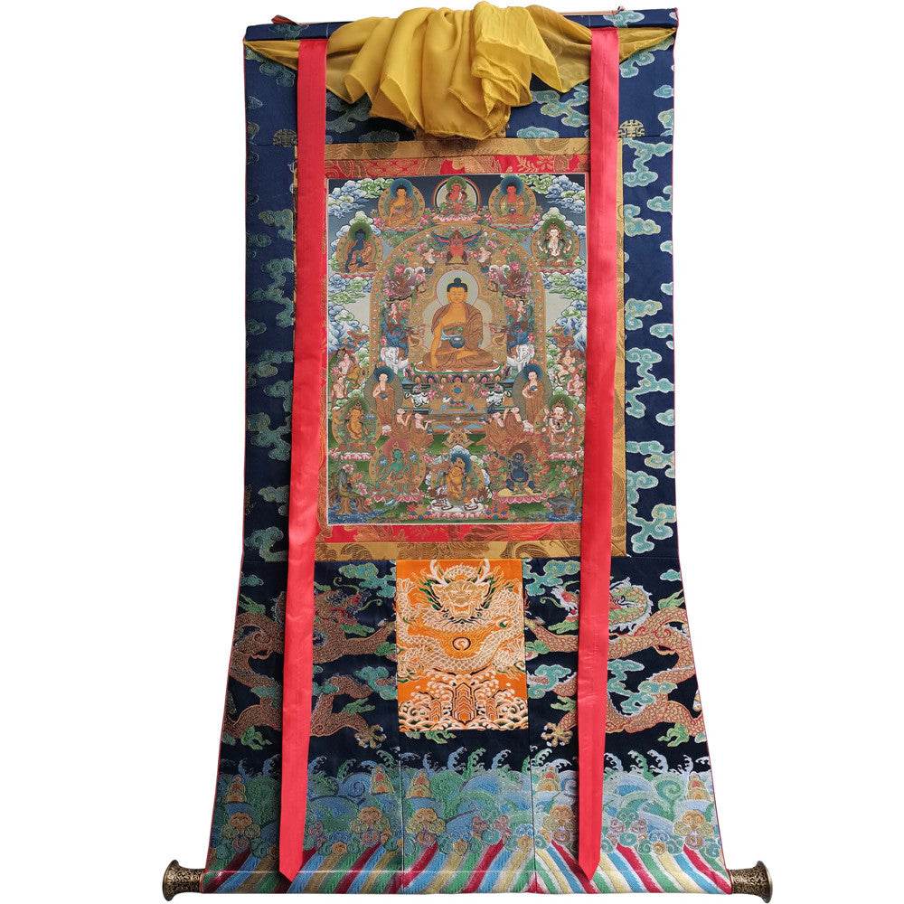 Shakyamuni - Tibetan thangka painting, view 9