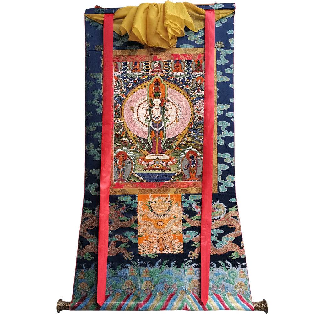 The Thousand-hand Avalokiteshvara - Tibetan thangka painting, view 9