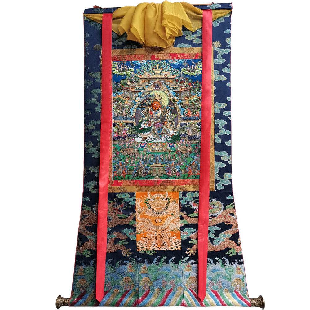 Vaishravana / Vaisravana - Tibetan thangka painting, view 9