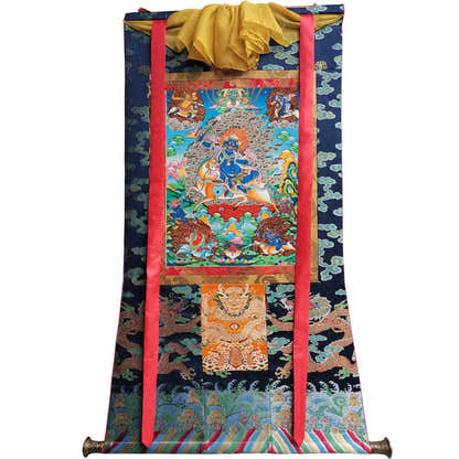Palden Lhamo / Magzor Gyalmo / Shri Devi - Tibetan thangka painting, size reference