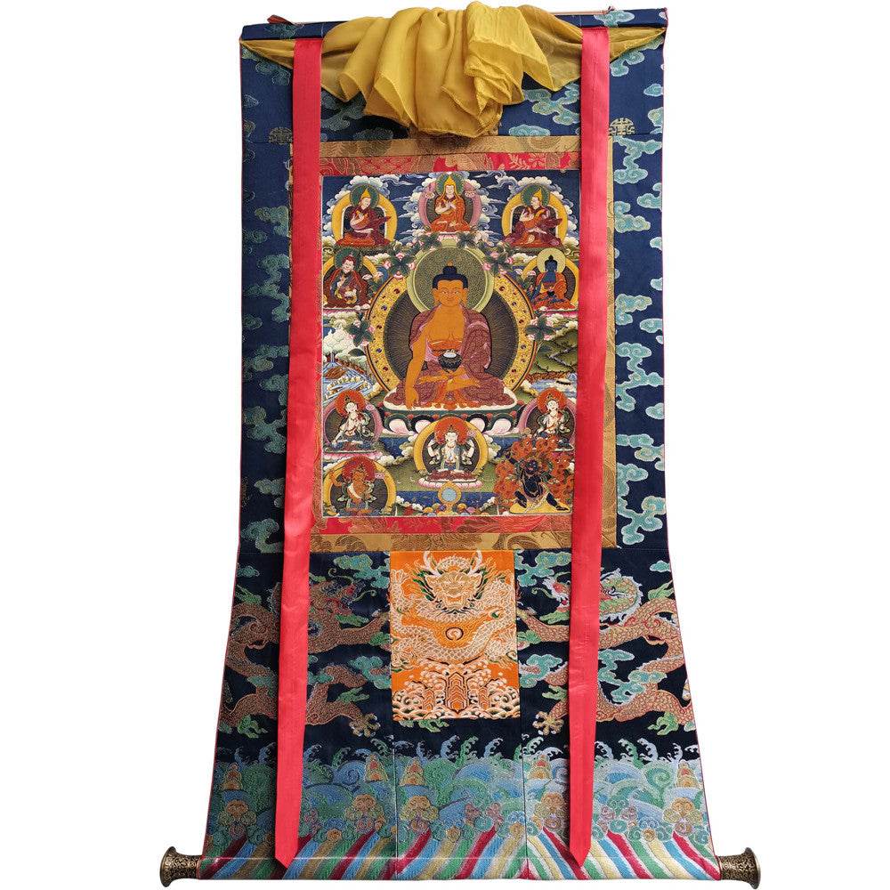 Shakyamuni Image - Tibetan thangka painting, size reference