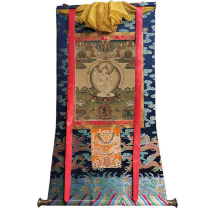Machig Labdron Image - Tibetan thangka painting, size reference