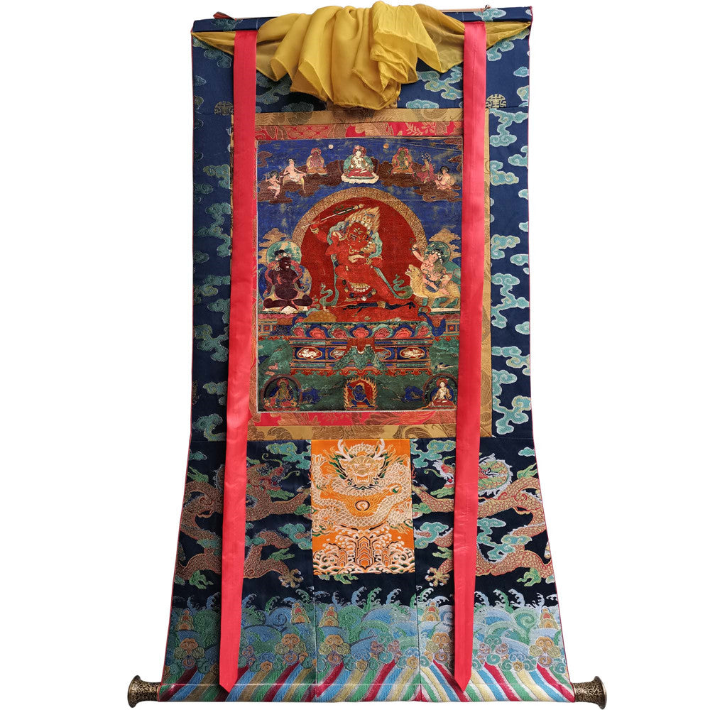 Gandhanra Tibetan Thangka Art - Yamari-Krodharaja - from Kathok Monastery - Giclee Print with Mineral Pigments