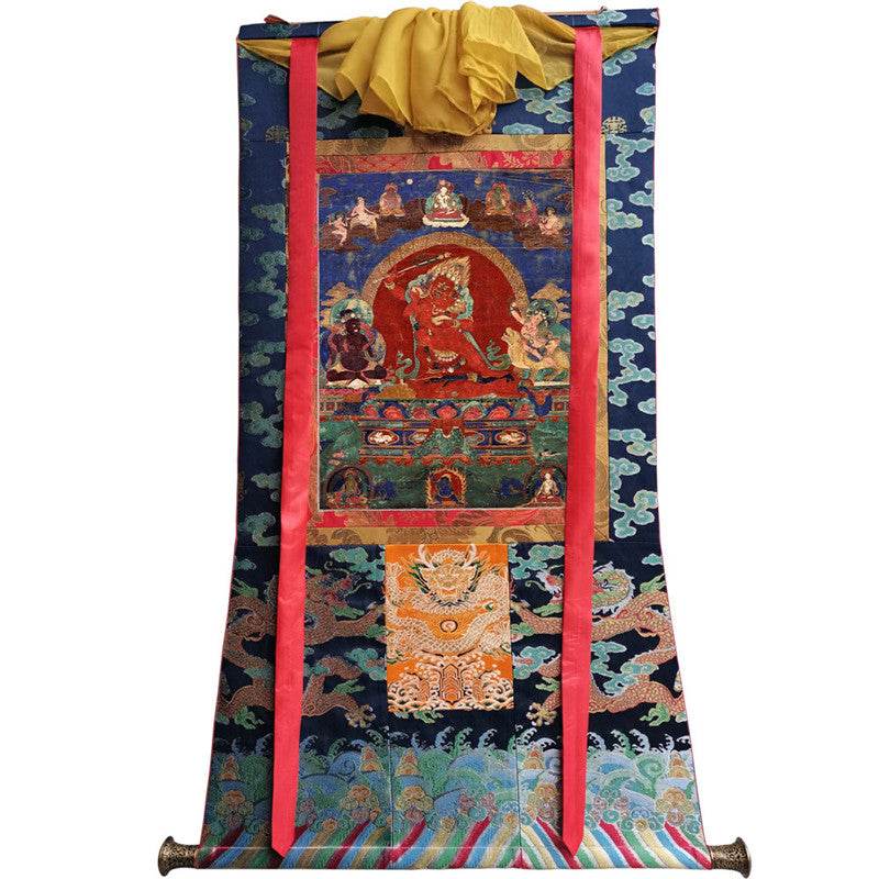 Rakta,Yamari Image - Tibetan thangka painting, size reference