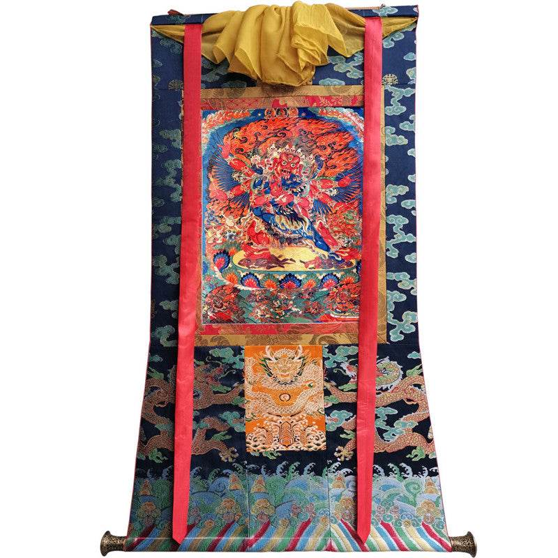 Vajrakilaya in Yab Yum Image - Tibetan thangka painting, size reference