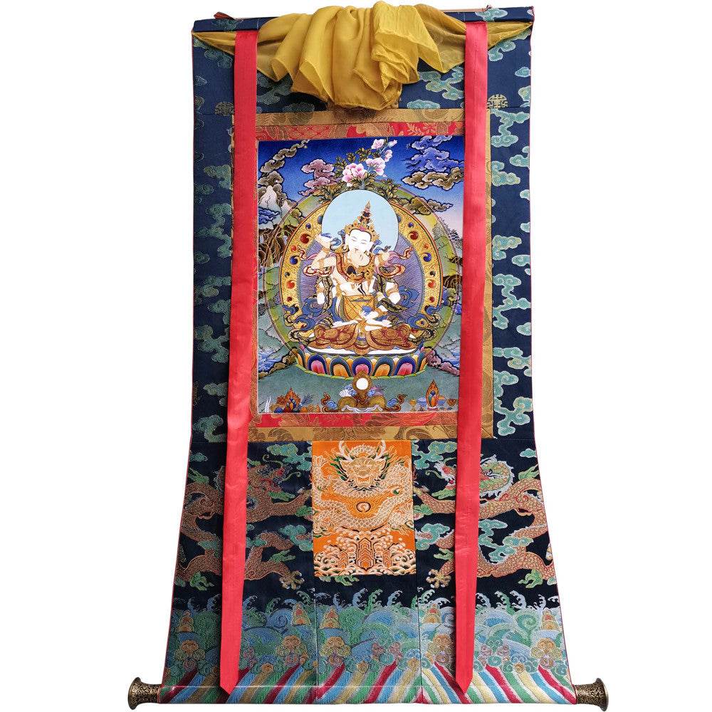 Vajrasattva in Yab Yum - Tibetan thangka painting, view 9