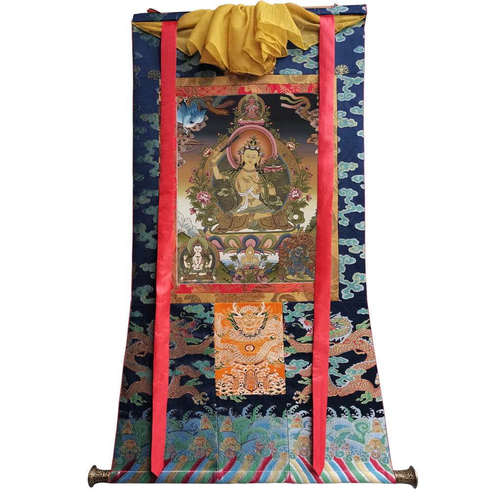Manjusri - Tibetan thangka painting, view 9