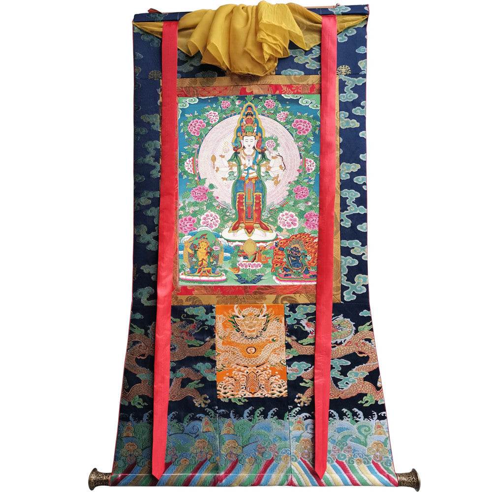 The Thousand-hand Avalokiteshvara - Tibetan thangka painting, view 9