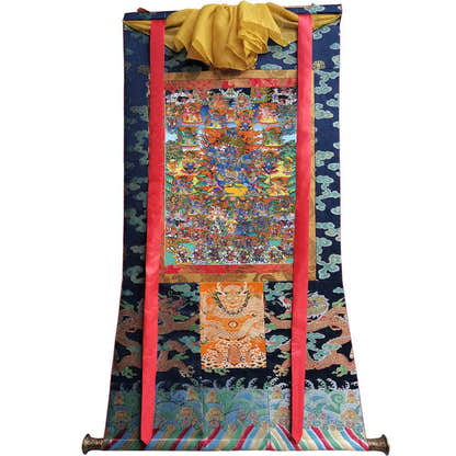 Vajrakilaya - Dorje Phurba - Tibetan thangka painting, size reference