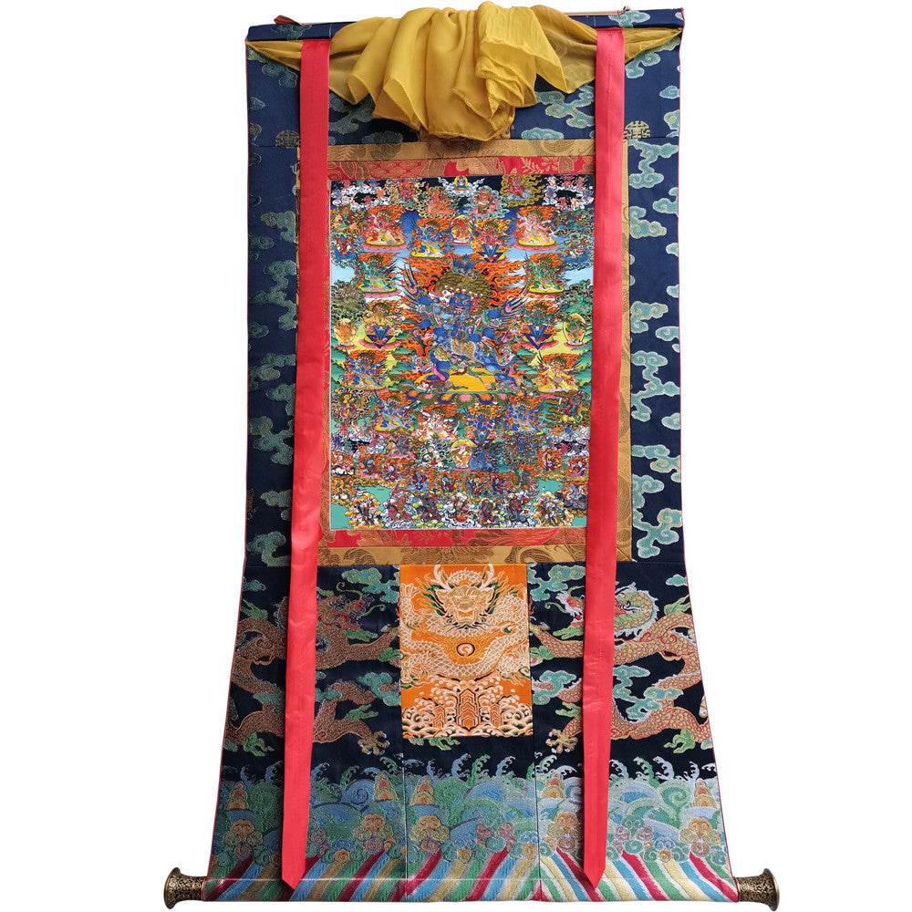 Vajrakilaya - Dorje Phurba - Tibetan thangka painting, size reference