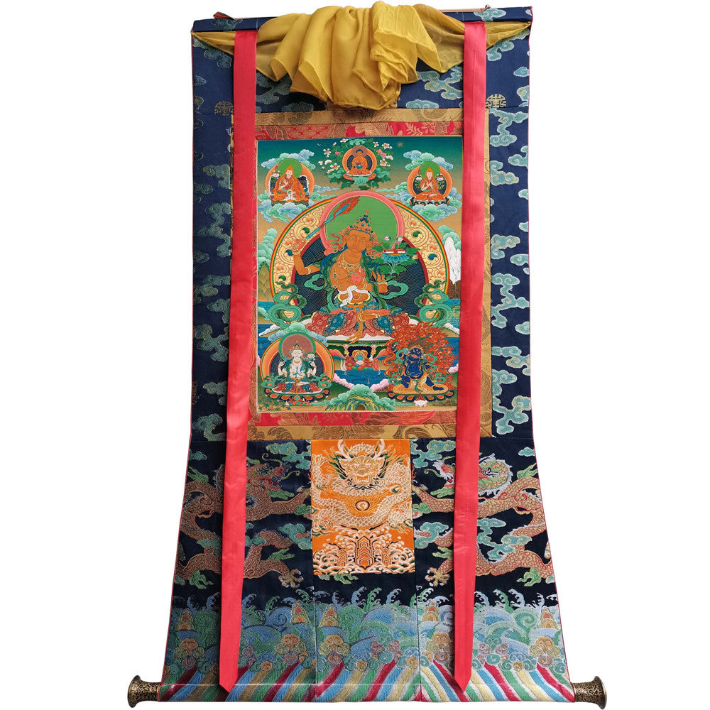 Gandhanra Tibetan Thangka Art - Manjusri - from Kathok Monastery - Giclee Print with Mineral Pigments