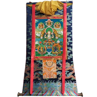 Chenrezig - Tibetan thangka painting, view 9
