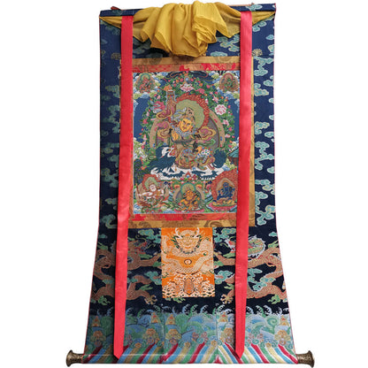 Gandhanra Tibetan Thangka Art - vaishravana - vaisravana - from Kathok Monastery - Giclee Print with Mineral Pigments