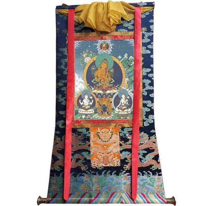 Manjusri Image - Tibetan thangka painting, size reference