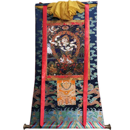 Mahakala Image - Tibetan thangka painting, size reference