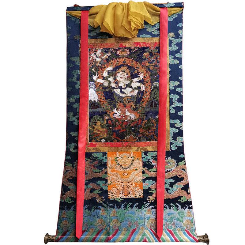 Mahakala Image - Tibetan thangka painting, size reference