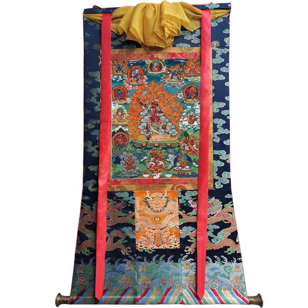 2766-唐卡-HBMT-070莲师愤怒相-老-300dpi - Tibetan thangka painting, view 9