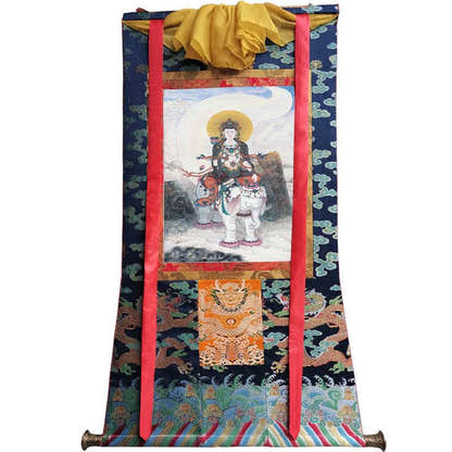 Samantabhadra Image - Tibetan thangka painting, size reference