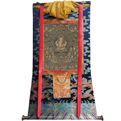 Chenrezig Pure Land - Tibetan thangka painting, view 9