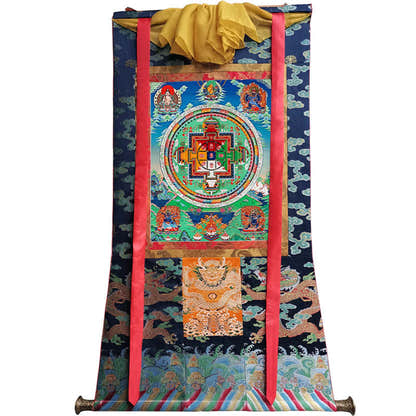 Yamantaka Mandala\ Vajrabhairava Image - Tibetan thangka painting, size reference